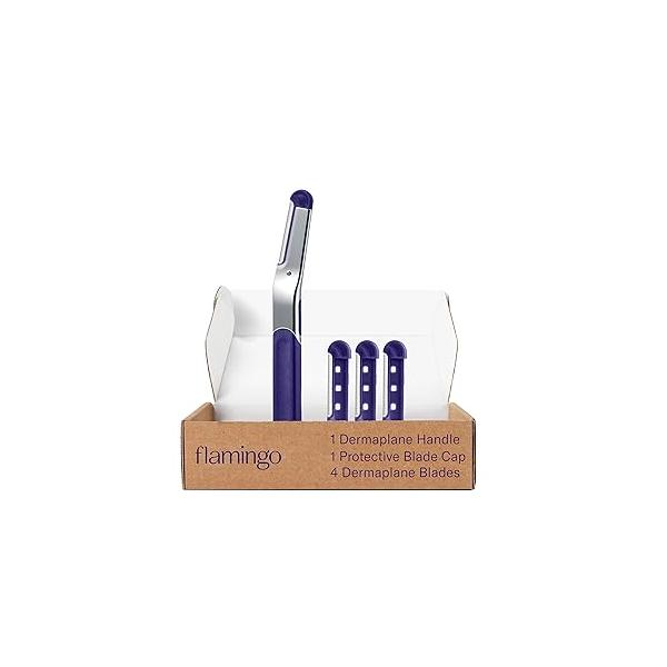 Flamingo Dermaplane Blades Refills, Face Razors for Women, Smooth Skin, 4 Count