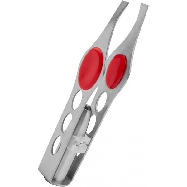 1Pc Silver Stainless Steel Tweezer with LED Light for Precision Hair Removal Makeup Tool Eyebrow Eyelash Tweezers,lash Trimmer,Round Trimmer,Brow Tools,Hair Tweezers,Ingrown Tweeze Women's