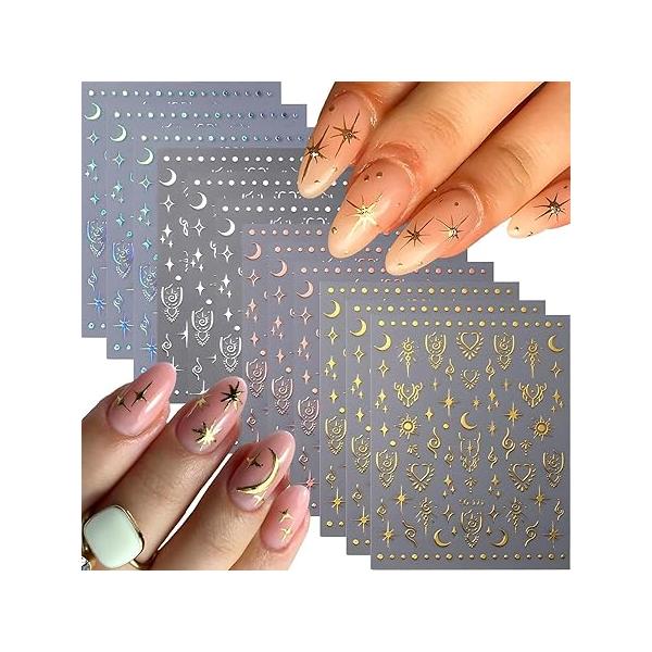 8Sheets Fall Nail Art Stickers Autumn Pumpkins Fallen Leaves 3D Self Adhesive Design Flower Decals Thanksgiving Theme Supplies for Women Manicure Decoration