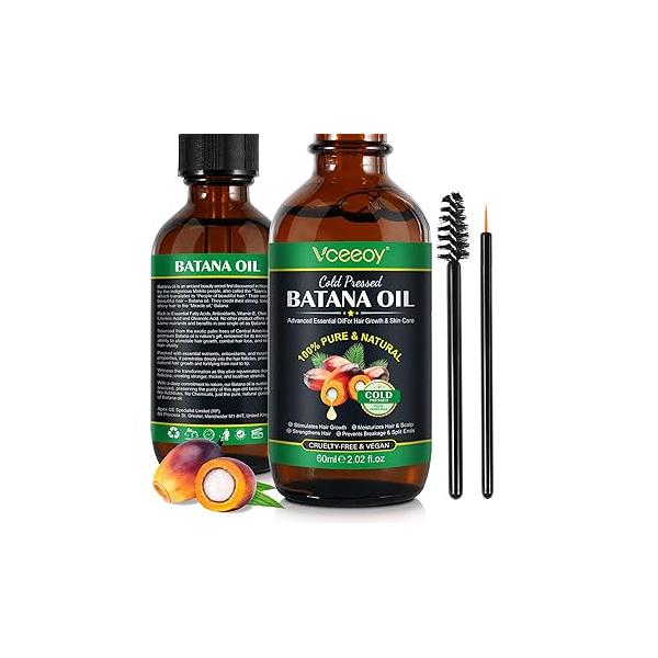 Batana Oil for Hair Growth: 100% Natural and Pure Sourced from Honduras - Prevent Loss, Eliminate Split Ends, Restore Dry Damanged 2.02 oz