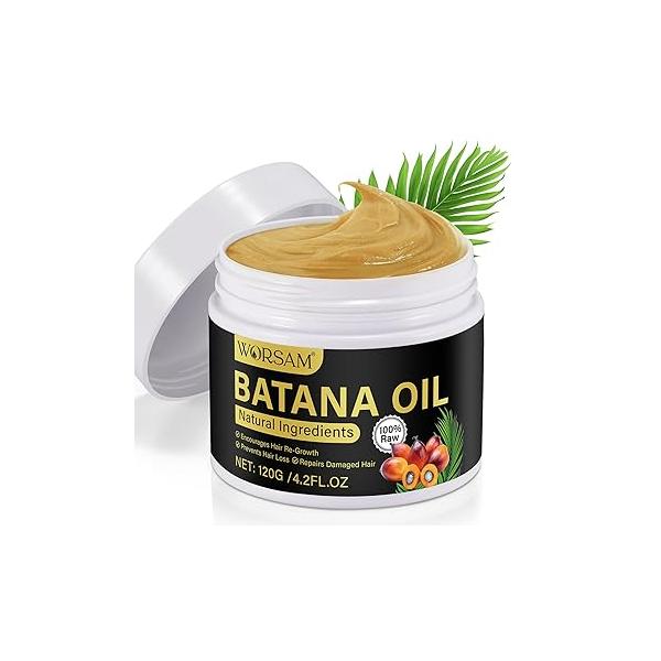 Raw Batana Oil for Hair Growth, 100% Pure - Dr. Sebi Organic from Honduras, Stimulate Prevent Loss, Eliminates Split Ends Men & Women 120g
