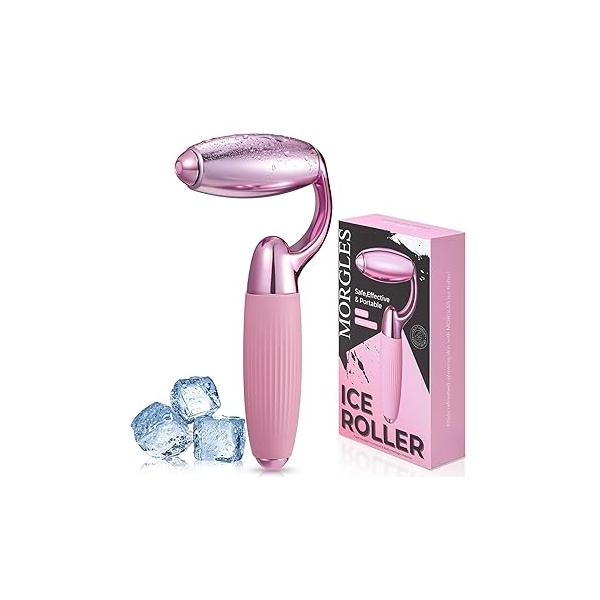 MORGLES Ice Roller for Face and Eyes, Women Skin Care, Cold Facial Puffiness, Migraine Relief Lymphatic Drainage