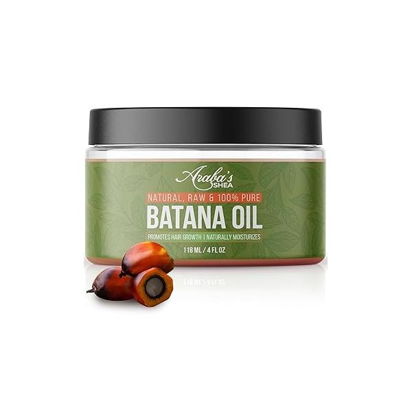 Araba's Shea Raw Batana Oil for Hair Growth - 100% Pure, Unrefined, Organic from Honduras | Moisturizes Scalp, Restores Shine Natural Haircare & Conditioner Men Women 4oz