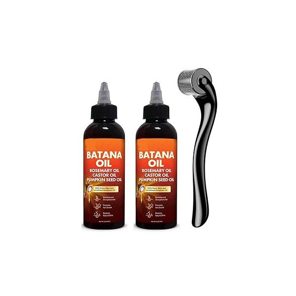 4-in-1 Batana Oil for Hair Growth, Liquid oil Castor Rosemary Pumpkin Seed Combination Reduce Loss. Promote Growth. (2 Pack)