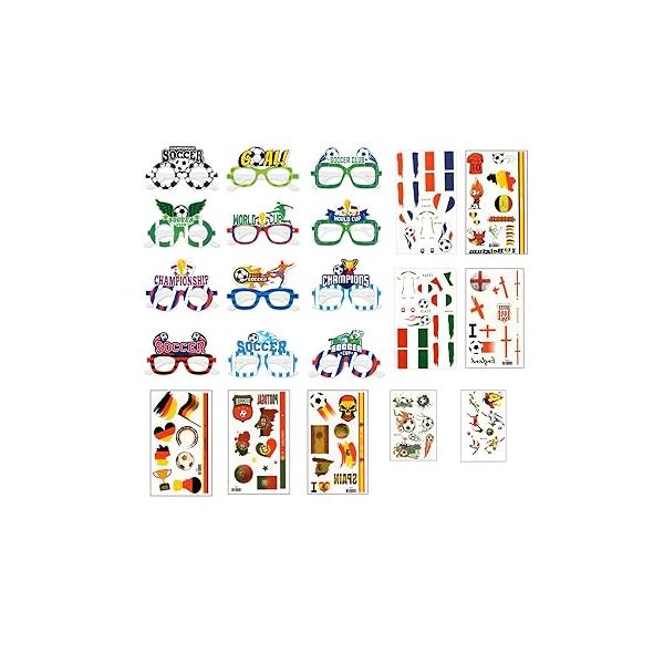 6 Sheets Brazil Flag Temporary Face Tattoos Stickers for Adults And Kids, World Cup Football Match Marathon Games Party