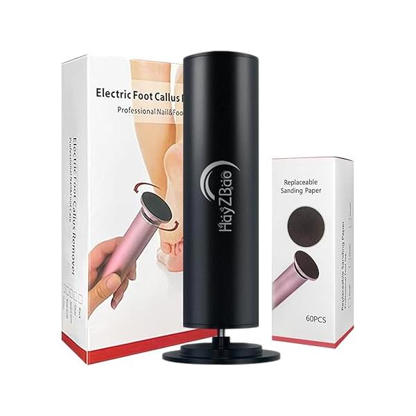 Electric Foot Callus Remover - for Feet,Adjustable Speed Scrubber with 60 Pcs Sandpaper Discs,Professional Pedicure Tool Dead Skin and Calluses Matte Purple