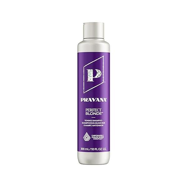 Pravana The Perfect Blonde Purple Toning Shampoo | Neutralizes Brassy, Yellow Tones For Color Treated Hair Chromasilk Enhances Shine & Protection Vegan, Cruelty-Free Paraben Sulfate Free