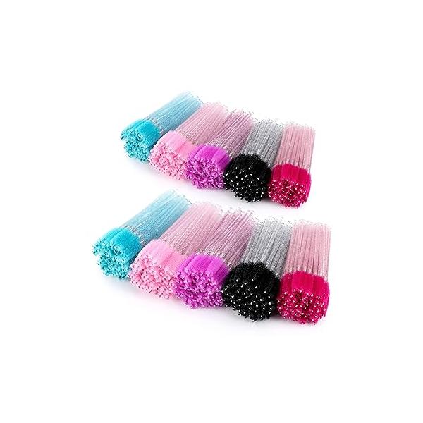 1000 Disposable Mascara Wands Eyelash Brushes Spoolies for Eyebrow Eye Lash Extension Black