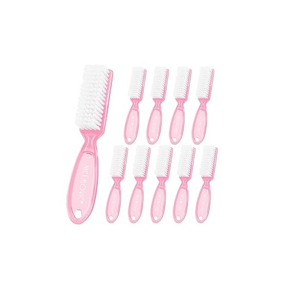 10 Pcs Handle Grip Nail Brush, NICEMOVIC Hand Fingernail Cleaner Brush Manicure Tools Scrub Cleaning Brushes Kit, Use for Toe and (Bright Colors)