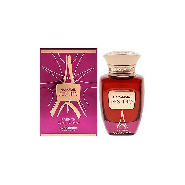 Al Haramain Destino French Collection for Unisex - Arabian Perfume Women & Men Long Lasting Fragrance with Orange Blossom, Raspberry, Mandarin Arabic Cologne Eau De Parfum 3.33oz EDP Spray