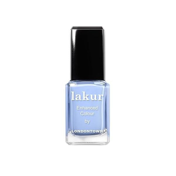 LONDONTOWN lakur Nail Polish - Chip-Resistant, Non-Toxic, Conditions & Hydrates Nails Glossy Shimmery Glittery Blue, .40 fl oz