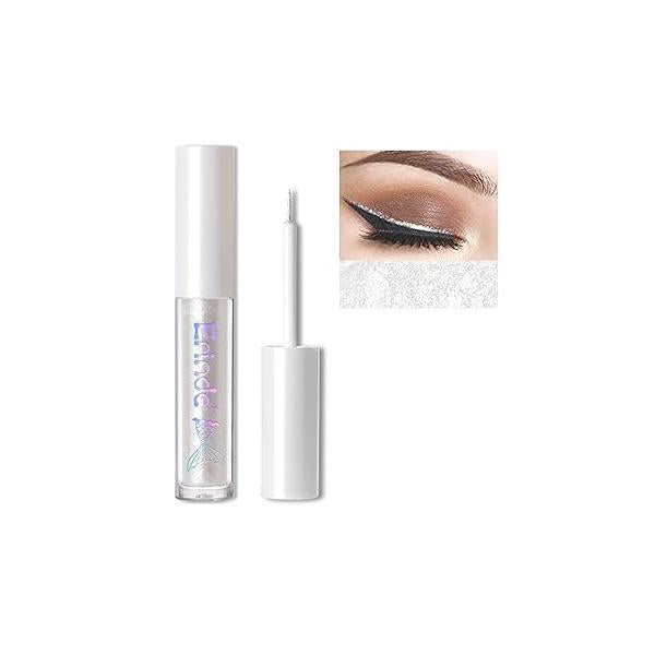 Erinde Liquid Glitter Eyeshadow Eyeliner, Korean Makeup Bling Under Eye Shadow, Shimmer Metallic, Lightweight Waterproof Long Wearing, Loose Glue for Crystals Makeup, Colorful Sequins