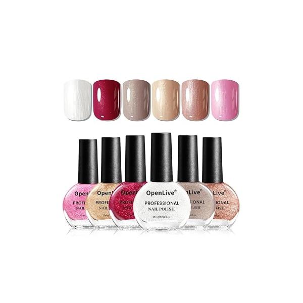 10ml Nude Pink Nail Polish Set 6 Colors Brown Red Purple All Seasons Neutral Color Quick Dry for Women Salon DIY Art