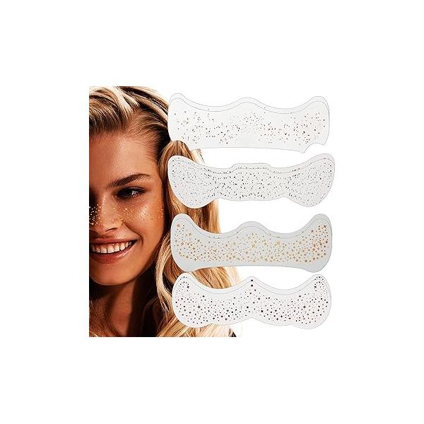 8 Pcs Glitter Freckles Face Tattoo Temporary Tattoos Sparkle Makeup Patches Waterproof Speckles for Women