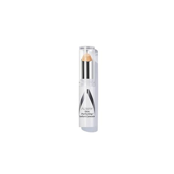 Almay Skin Perfecting Comfort Concealer, Face Makeup, Full Coverage, Natural Looking Finish, Cruelty-Free, Hypoallergenic, Dermatologist Tested, 120 Light, 1 Count