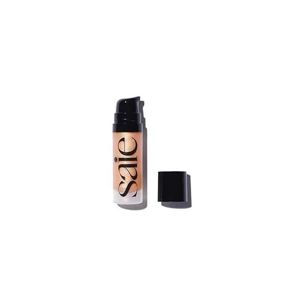 Saie Mini Glowy Super Gel Lightweight Illuminator - Luminizer + Makeup Primer for Glowing Skin Enriched with Vitamin C Hydrating Squalane Oil Sunglow (0.5 oz)