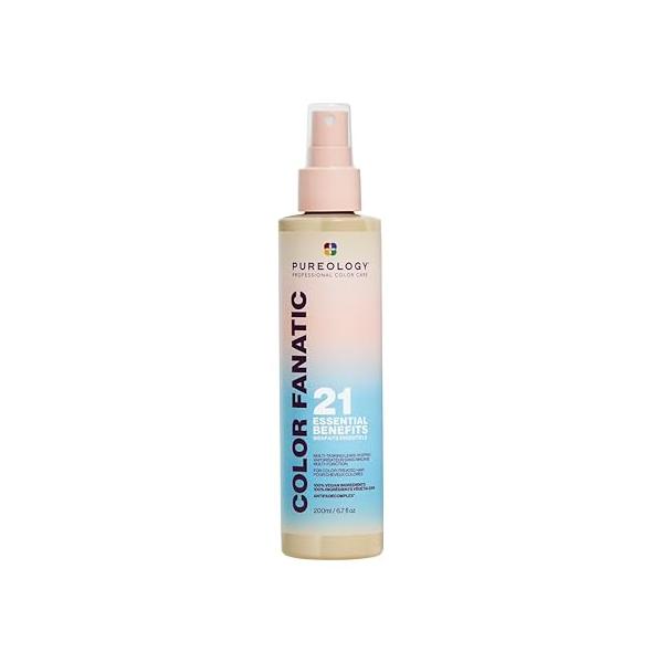 Pureology Color Fanatic Multi-Tasking Leave-In Spray, 21 Benefits for All Hair Types, Heat Protection, Detangling & Frizz Control, Infused with Coconut Camellia Oils, Safe, Vegan