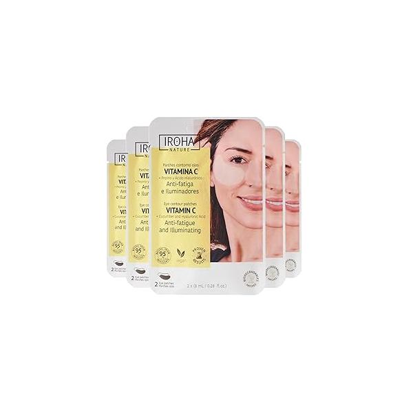 Anti-Aging Eye Patches (5 Pairs) | With Niacinamide, Caffeine & Peptides Reduces Wrinkles, Fine Lines, Puffiness Dark Circles Hydration with Hyaluronic Acid Vegan 100% Biodegradable