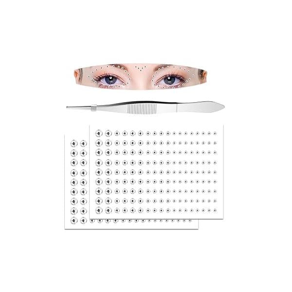 324PCS Self Adhesive Face Gems and Pearls for Makeup, Festival Jewels Hair Mini Rhinestones Crystals Stickers Stick on Party Body Makeup Eye