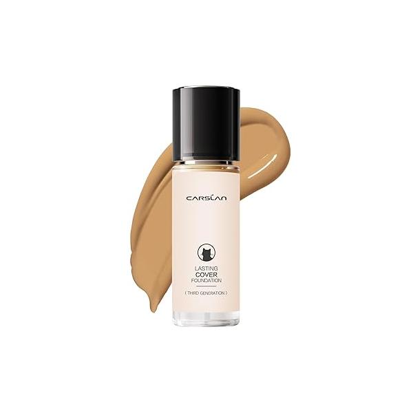 Lasting Moisture Foundation, 24H Longlasting Medium Coverage Dewy Finish Face Makeup, Poreless, Lightweight, Hydrating Liquid Foundation For Dry Skin, M02