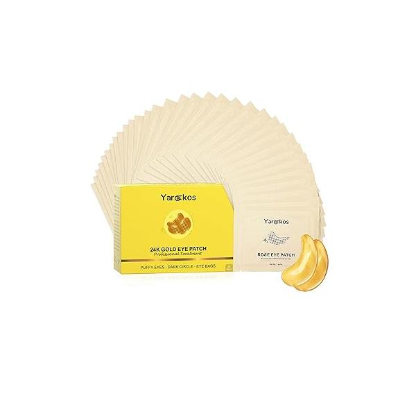 32 Pairs Under Eye Patches, Hydrating Masks for Dark Circles Puffiness Puffy Eyes, Anti Wrinkle Collagen Undereye Pads, Sets Travel Skincare Face Gel (24K Golden+Blue+Pink+Green)