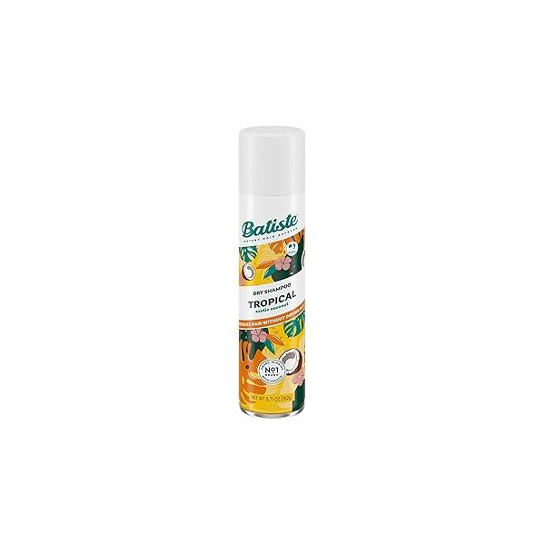 Batiste Dry Shampoo, Tropical Fragrance, Refresh Hair and Absorb Oil Between Washes, Waterless Shampoo for Added Texture Body, 5.71 oz Bottle