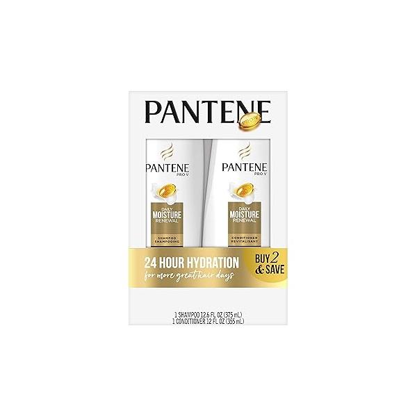 Pantene Daily Moisture Renewal Duo set, 12.6 Oz Shampoo and 12 Conditioner