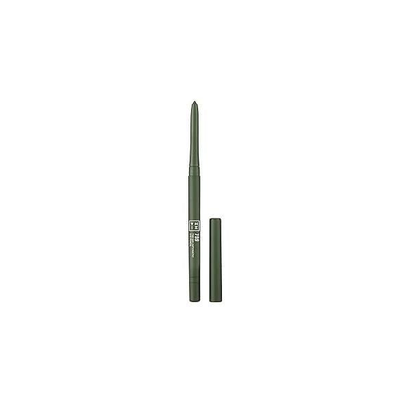 3INA MAKEUP - The 24H Automatic Eye Pencil 759 Olive Green Retractable Long-lasting Definition Highly Pigmented Sharpener and Brush Integrated Vegan Cruelty Free