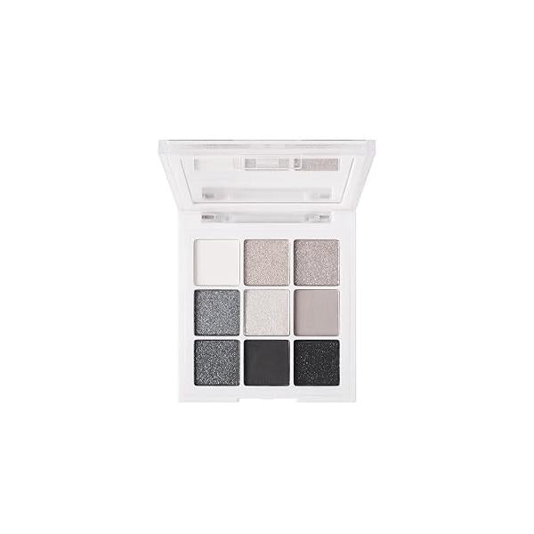 MEICOLY 9 Colors Glitter Eyeshadow Palette,Upgraded Black Smokey Gray Silver Eyeshadow,Eye Shadow Eye Makeup,Shimmer Matte Palette with Mirror sombras negra para ojos de