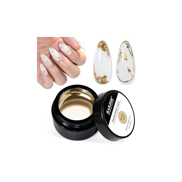 RARJSM 3D Sculpting Gel Clear Painting Polish Nail Art Designs No Wipe Chrome Powder Nails Charms Rhinestone Decoration Adhesive Glue Drawing Painted Sculpture Hard Gelpolish Curing Requires