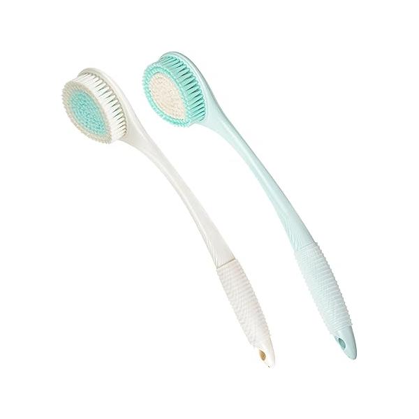 BEDELITE Back Scrubber for Shower - Long Handle Bath Brush (16.4 inches) with Soft Bristles, Exfoliating Body Men & Women(Blue)
