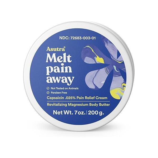 ASUTRA Magnesium Body Butter Lotion with Capsaicin, 7 oz - Warming Sensation, Temporary Relief from Muscle Discomfort and Soreness, Shea & Almond Oil Moisturizer, Premium-Quality