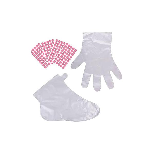 200PCS Paraffin Wax Liners for Feet Hands, 100PCS Covers Bags and Hands with Stickers, Large Thermal Therapy Plastic Socks Foot Pedicure Hot Spa Treatment