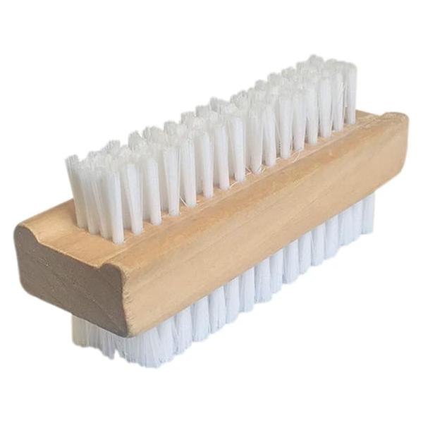 Lola Products "Classic" Hand & Nail Wood Brush, Heavy Duty 2 Sided Soft Stiff Bristles, Cleans Hands, Fingernails, Feet Toenails, 1 Count