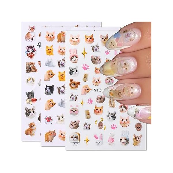 Cherry Nail Stickers 2 Sheets Cute Decals for Nails Art with Bow Red Design Self-Adhesive DIY Decoration Woman Girls