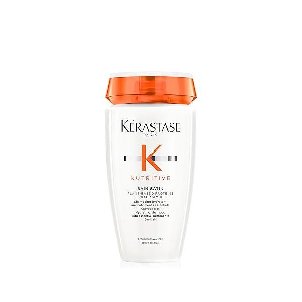 Kerastase Nutritive Bain Satin Shampoo | Gently Cleanses & Replenishes Moisture for Soft, Shiny Hair With Plant-Based Proteins Niacinamide For Fine to Medium Dry