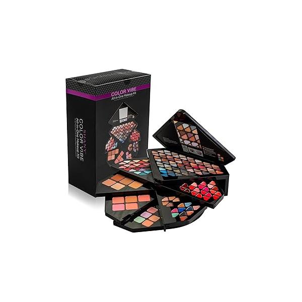 SHANY Haute Honey Makeup Set - All-in-One Kit with 80 Eyeshadows, 32 Lip Colors, 6 Gel Eyeliners, 4 Face Powders, Blushes, and Eyebrow Powders
