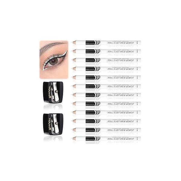 12 Pcs Eye Pencil Waterproof Eyebrow Long Lasting Barber with Sharpener Easy to Color Brow Pencils for Women Men(Black, Light brown,Dark brown)