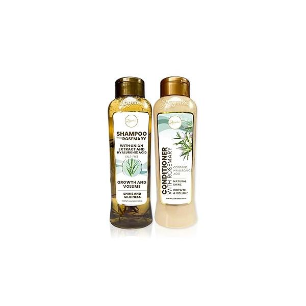 ANYELUZ Rosemary Shampoo and Conditioner Set - With Hyaluronic Acid Natural Extracts, Strengthens Hydrates Hair for Shine Vitality