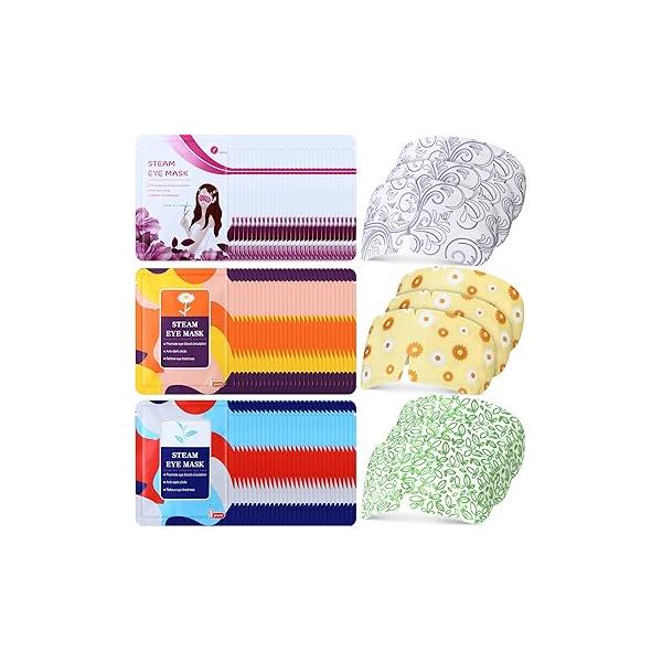 96 Packs Steam Eye Mask Disposable Self Heating for Dry Eyes Spa Warm Sleep Home Office Travel Eyestrain Relieve