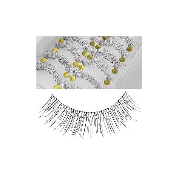 20 Pairs Natural Look Taiwan Handmade Fake False Eyelashes Eye Lashes Transparent Stem #218 Classical - MZZH17001