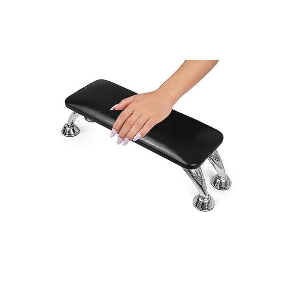 Arm Rest for Nails Tech, Easy Clean Nail Rest, Comfortable, Supportive Hand Manicures and Pedicures, Salon-Quality Armrest with PU Leather Art (Black)