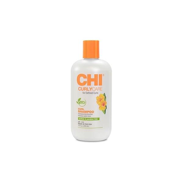 CHI CurlyCare Curl Shampoo, Hydrates Curls, Reduces Frizz & Increases Elasticity Strength, Sulfate, Paraben, Cruelty-Free, 12 Oz