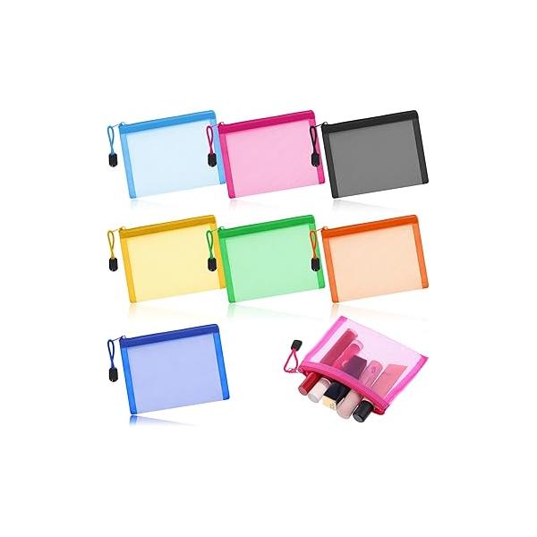 Small Mesh Makeup Bags, 5 x 4 Inch Portable Zipper Pouch Bags Bag with for Home Office Purse Lipstick Travel Pencil Case Organization