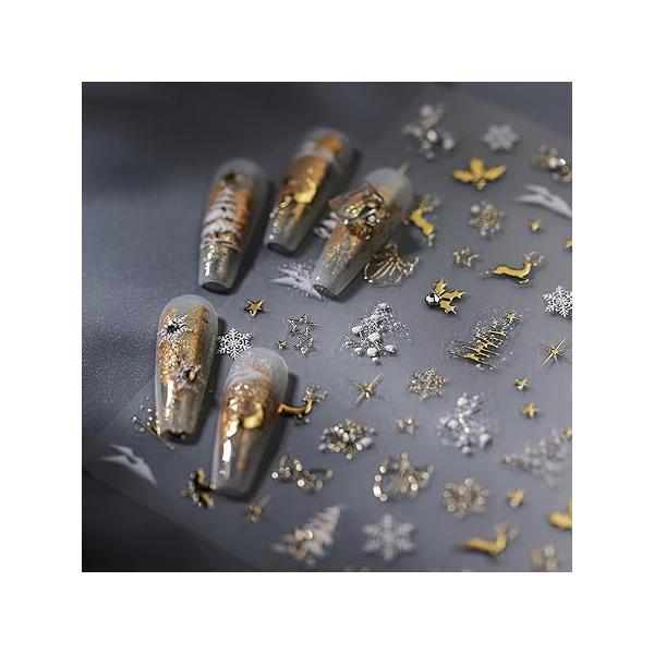 Gold Evil Eye Nail Stickers 5D Embossed Decals Self-Adhesive Art Supplies Manicure for Nails Decoration (Style-11)