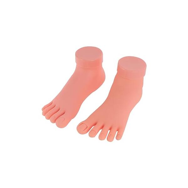 2 Pack Maniquine Nail Mannequin Foot Silicone Fake Practical Art Training Model Pedicure Kit Practice Manikin Tools Manicure