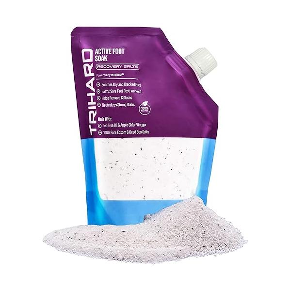 Active Foot Soak Salts - Epsom Salt with Tea Tree & Menthol, Pedicure for Dry, Cracked Feet Detox Soaking Relaxing Spa Treatment