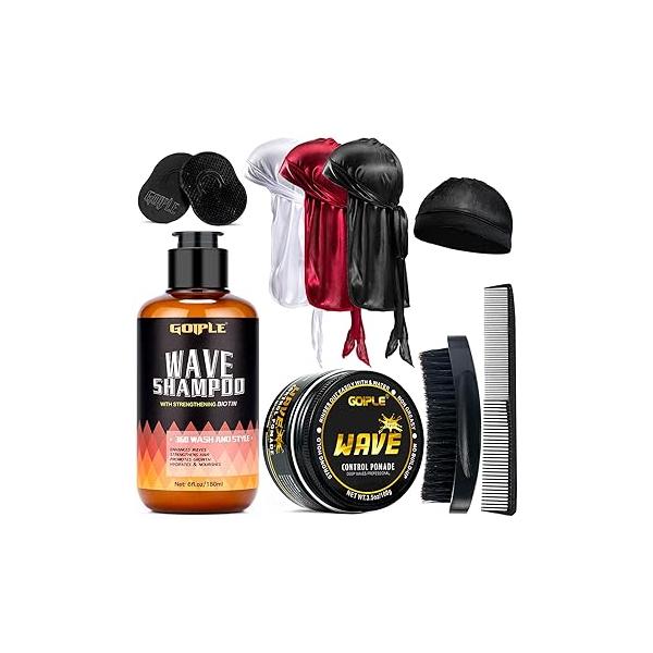360 Waves Wash Shampoo -Wave for Black Men Wave Hydration Enhance Strenghtens Hair Promote Growth Easy Hydrate (6 FL OZ)