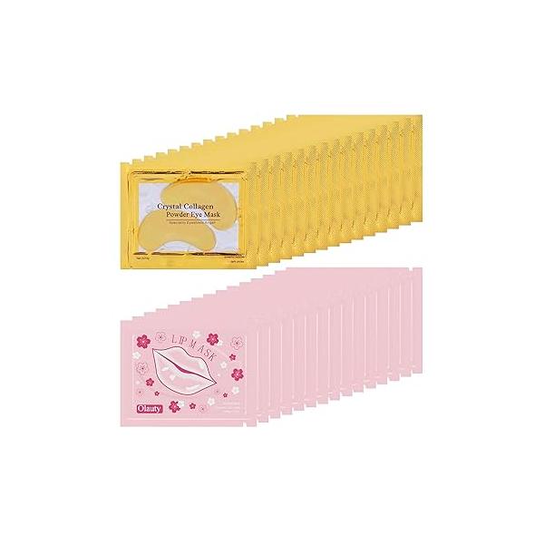 30 Pairs Lip Masks & 24K Gold Eye Mask Bulk Mother's Day Gifts, Collagen Crystal Under Patches for Puffy Eyes, Effectively Moisturizing Skin Care, Reducing Fine Lines Dark Circles