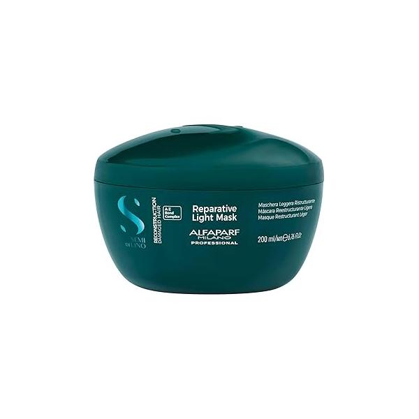Alfaparf Milano Semi di Lino Reconstruction Bond Repair Hair Mask for Damaged - Recommended Fine - Restructures Color Safe Deep Conditioner Vegan (6.88 oz)